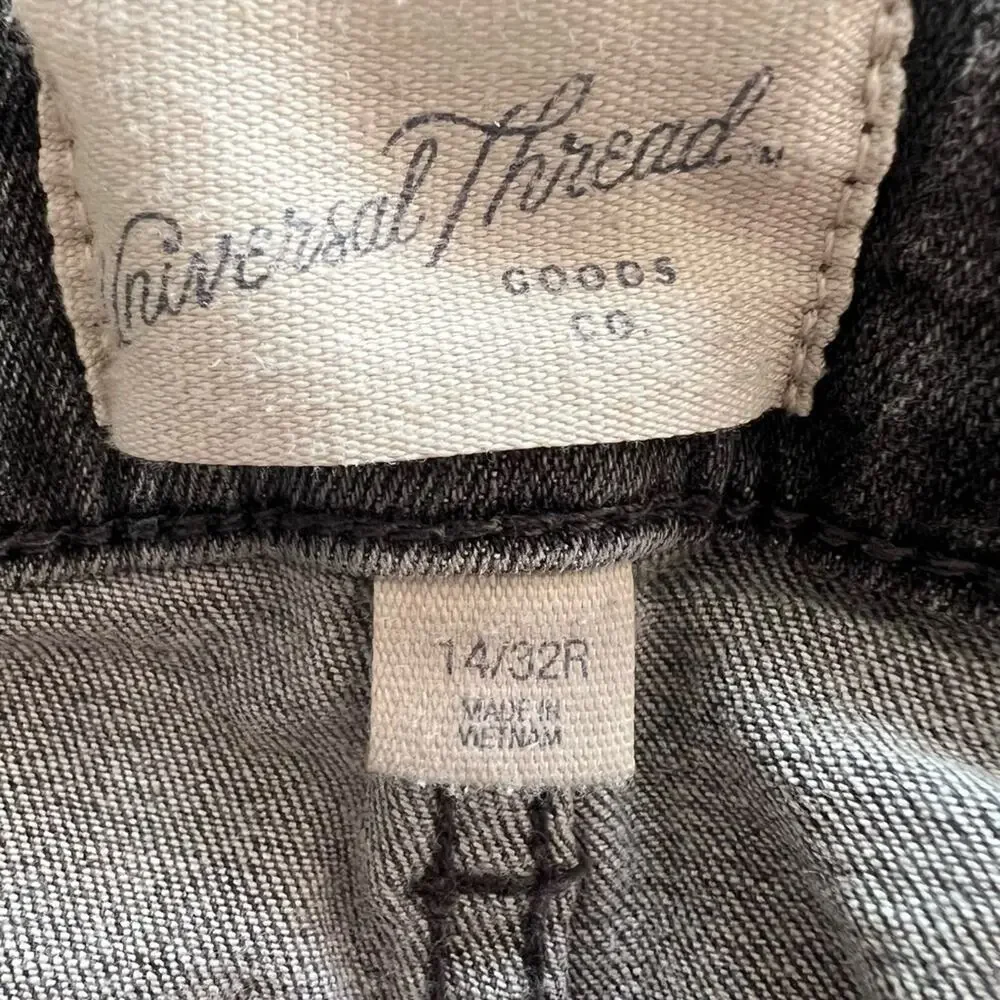 Universal Thread Dark Gray Denim High Rise Women's Skinny Ankle Jeans - 14/32